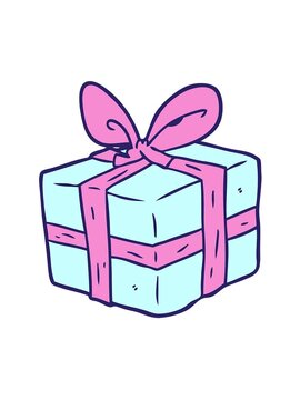 jiggle motion animation of cartoon wrapped gift