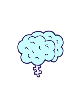 starburst effect animation of cartoon doodle brain
