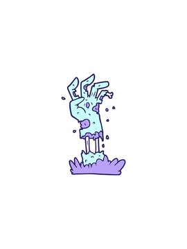 sales flash animation of spooky zombie hand cartoon