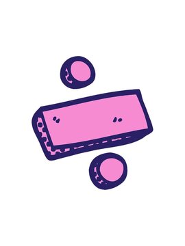 jiggle and pause animation of cartoon doodle divide symbol