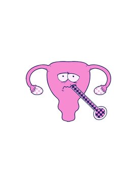 starburst effect animation of cartoon poorly uterus