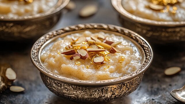 creamy almond halwa traditional sweet