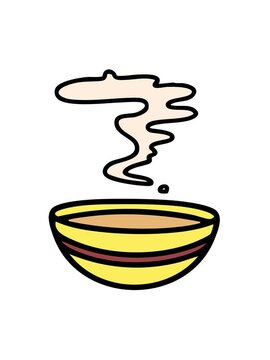 jiggle motion animation of steaming bowl of japanese miso soup