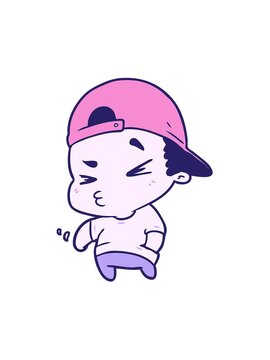 jiggle motion animation of cartoon cool kid