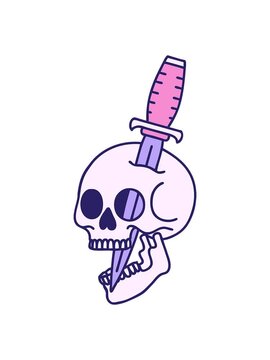 bobbing motion animation of iconic tattoo style image of a skull
