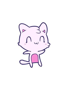 popping motion animation of cartoon happy cat design