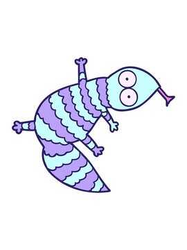 shivering motion animation of cartoon lizard