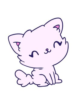 shaking motion animation of cartoon illustration cute kawaii fluffy cat