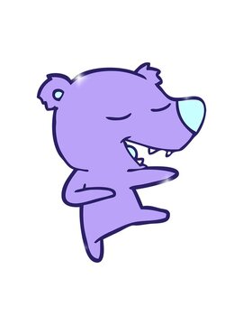 glitter effect animation of bear cartoon doodle