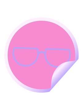 jiggle and pause animation of spectacles graphic vector illustration circular sticker