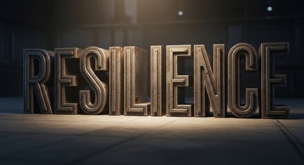 Resilience in Bold - A Powerful Word in Textured Letters.