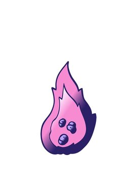 stretching up animation of vector gradient illustration cartoon burning coals