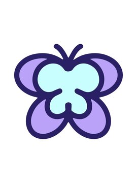 pixelize effect animation of simple bright cartoon of a butterfly