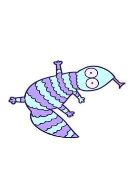 bobbing motion animation of cartoon lizard