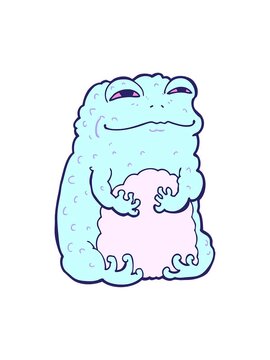 bobbing motion animation of cartoon smug toad