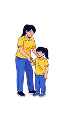 Fototapeta premium A Mother And Daughter's Tender Moment: Illustrative Depiction Of Connection And Nurturing