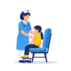 Fototapeta premium A Nurse Administers a Vaccine Injection to a Child in a Medical Setting for Immunization