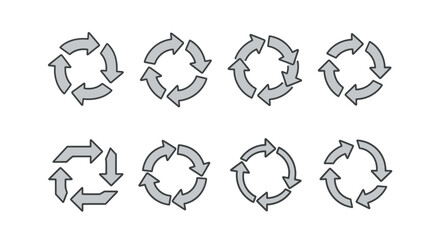 Recycling arrows circle, eco concept set
