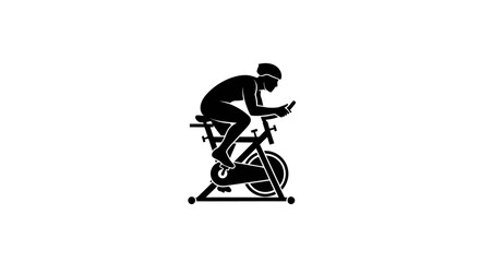 Fototapeta premium Person Cycling on Stationary Bike for Fitness and Cardio Training
