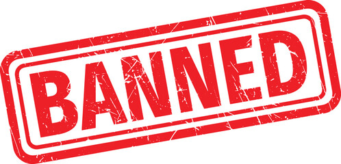 BANNED red rubber stamp text © Raihan