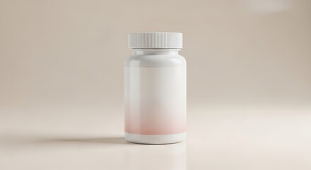 Clean White Plastic Bottle for Medication and Supplements, Health Product