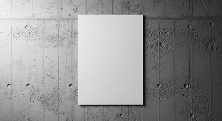 Clean white frame on rough concrete wall, perfect for showcasing your designs