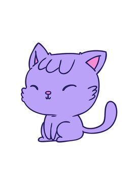 spinning motion animation of cartoon design of cute kawaii cat