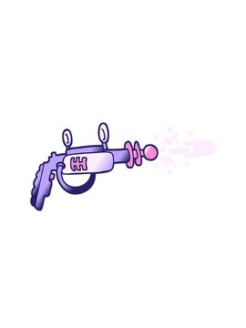 spinning motion animation of vector gradient illustration cartoon ray gun