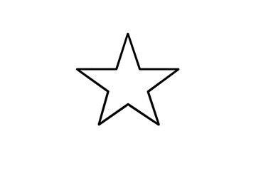 Obraz premium A simple black outline of a five-pointed star is centered on a dark background. The image features a minimalist geometric design with subtle vertical white noise patterns on the left side.