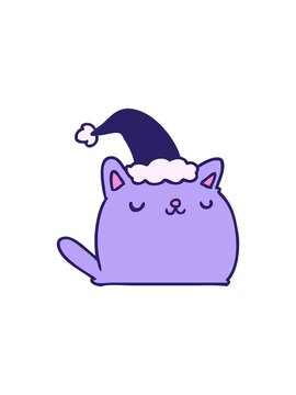 starburst effect animation of christmas cartoon of kawaii cat