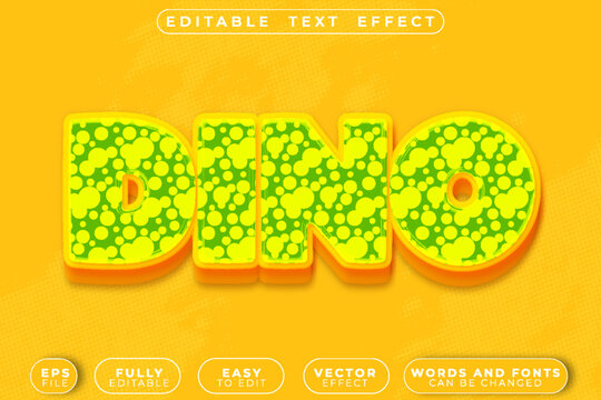 Dino Dinosaur Prehistoric Fossil Jurassic Vector Fully Editable Smart Object Text Effect