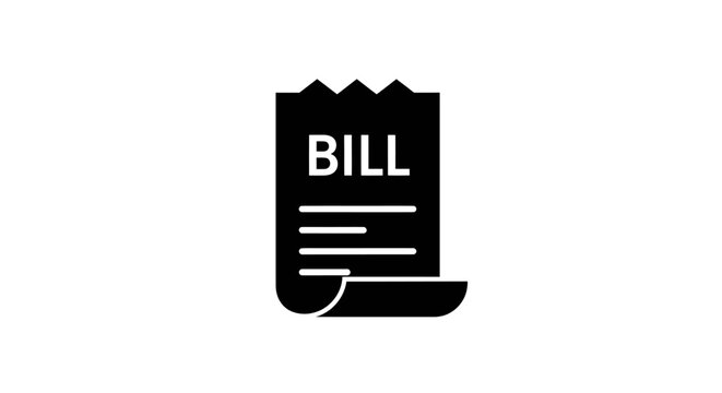 Close-up of a black receipt with the word BILLS on it