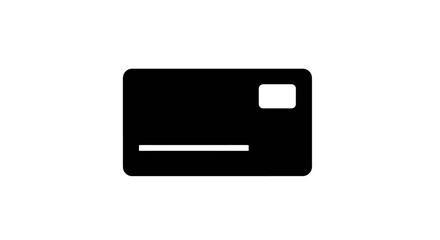 Black Credit Card Icon for Financial and Payment Themes