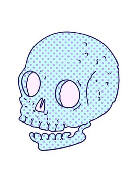 jiggle motion animation of comic book quirky cartoon skull