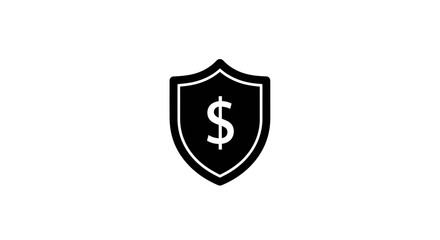 Fototapeta premium Protective shield icon with dollar symbol, security concept