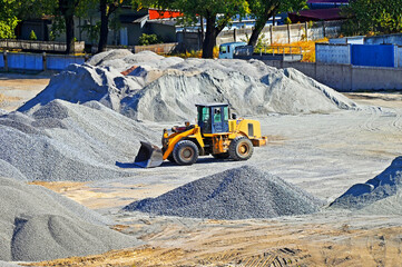 Loader at gravel warehouse