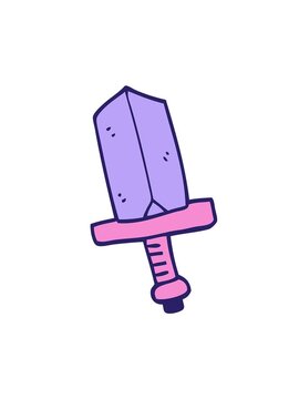 shaking motion animation of cartoon doodle jeweled dagger