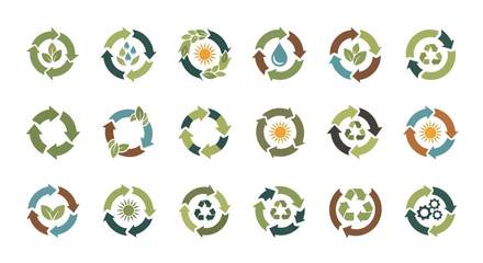 Set of eco friendly recycling icons