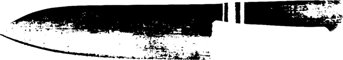 Obraz premium High contrast chef knife silhouette stencil for culinary designs