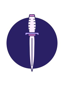 bobbing motion animation of an iconic tattoo style image of a dagger