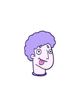 splitting effect animation of cartoon doodle male face