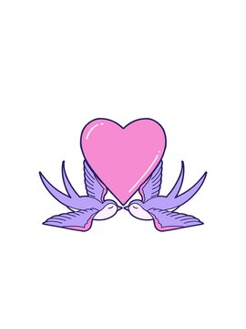 jumping motion animation of love birds graphic