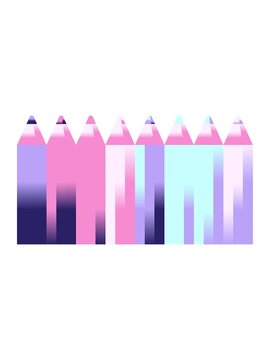 shine light effect animation of color pencils graphic vector illustration icon