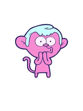 jumping motion animation of cartoon hooting monkey