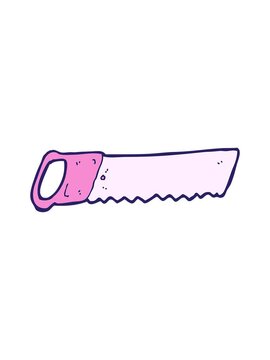pixelize effect animation of cartoon saw