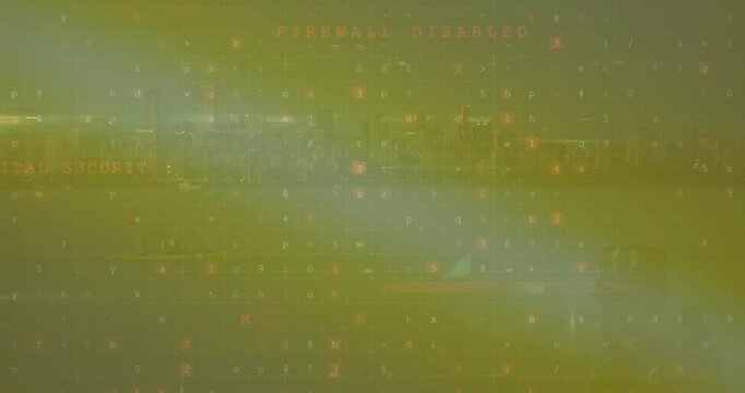 Animation of multiple text, alphabets, numbers and symbols over abstract background