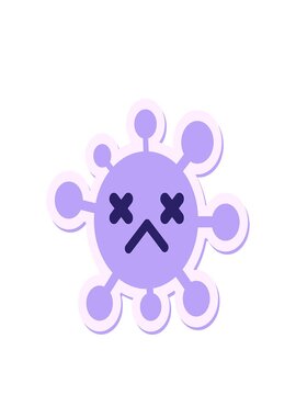stretching up animation of unimpressed dead virus sticker