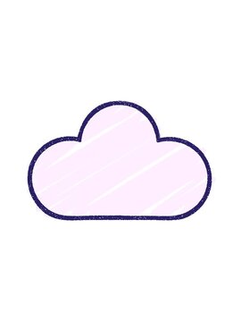 pixelize effect animation of Cloud Chalk Drawing illustration