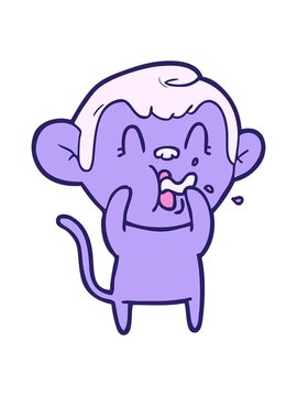 pixelize effect animation of crazy cartoon monkey