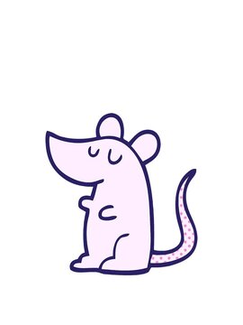 stretching up animation of comic book style cartoon mouse